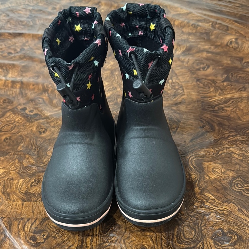 Cat & Jack Black Rain & Snow Boots Quilted Design